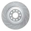 R1 12-21 Tesla Model S Rear Left Drilled & Slotted Silver Brake Rotor