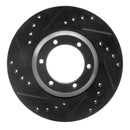R1 84-87 Isuzu Pickup Front Left Drilled & Slotted Black Brake Rotor