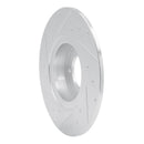 R1 62-80 MG MGB Front Right Drilled & Slotted Silver Brake Rotor