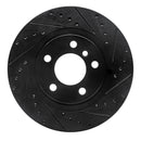 R1 11-18 BMW X3 Rear Right Drilled & Slotted Black Brake Rotor