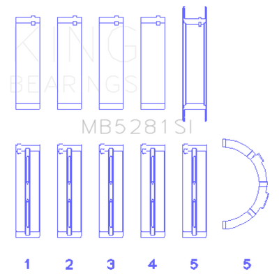 King Engine Bearings Ford 281CI 4.6L V8 (Size +0.75) Main Bearing Set