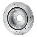 R1 03-08 Infiniti G35 Rear Drilled & Slotted Silver Brake Rotor Set