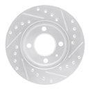 R1 80-08 Audi 4000 Front Left Drilled & Slotted Silver Brake Rotor