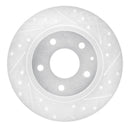 R1 14-21 Mazda 6 Rear Right Drilled & Slotted Silver Brake Rotor