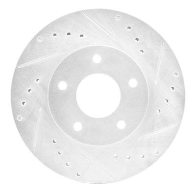 R1 99-01 Infiniti I30 Front Right Drilled & Slotted Silver Brake Rotor