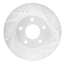 R1 99-01 Infiniti I30 Front Right Drilled & Slotted Silver Brake Rotor