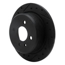 R1 84-91 BMW 325IS Rear Left Drilled & Slotted Black Brake Rotor