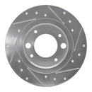 R1 71-89 Peugeot 505 Rear Left Drilled & Slotted Silver Brake Rotor