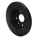 R1 94-97 Ford Aspire Front Left Drilled & Slotted Black Brake Rotor