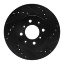 R1 88-91 Honda Accord Sedan Front Right Drilled & Slotted Black Brake Rotor