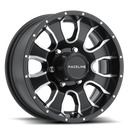 Raceline 860M Mamba 14x6in / 5x114.3 BP / 0mm Offset / 3.19mm Bore - Black & Machined Wheel