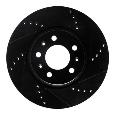 R1 06-10 Pontiac Solstice Front Right Drilled & Slotted Black Brake Rotor