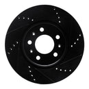 R1 06-10 Pontiac Solstice Front Right Drilled & Slotted Black Brake Rotor