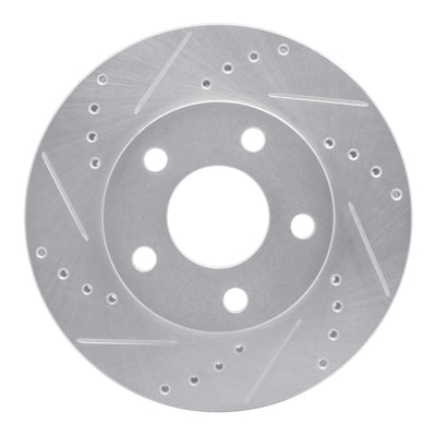 R1 87-90 Chrysler Town & Country Front Left Drilled & Slotted Silver Brake Rotor
