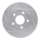 R1 87-90 Chrysler Town & Country Front Left Drilled & Slotted Silver Brake Rotor
