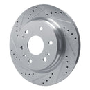 R1 23-25 Chevrolet Colorado Rear Left Drilled & Slotted Silver Brake Rotor