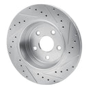 R1 06-10 Jeep Grand Cherokee Front & Rear Drilled & Slotted Silver Brake Rotor Set