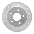 R1 97-05 Chevrolet S10 Rear Left Drilled & Slotted Silver Brake Rotor