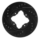 R1 90-97 Acura CL Front Right Drilled & Slotted Black Brake Rotor