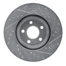 R1 01-10 Chrysler PT Cruiser Front Left Drilled & Slotted Silver Brake Rotor