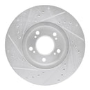 R1 99-04 Acura RL Front Right Drilled & Slotted Silver Brake Rotor