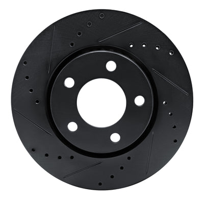 R1 01-07 Chrysler Town & Country Front Left Drilled & Slotted Black Brake Rotor