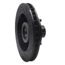 R1 1992-2002 Chevrolet C1500 Suburban Front Left Drilled & Slotted Black Brake Rotor