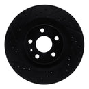 R1 16-26 Volvo V90 Rear Left Drilled & Slotted Black Brake Rotor