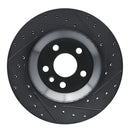 R1 20-26 Jaguar F-Pace Rear Right Drilled & Slotted Black Brake Rotor