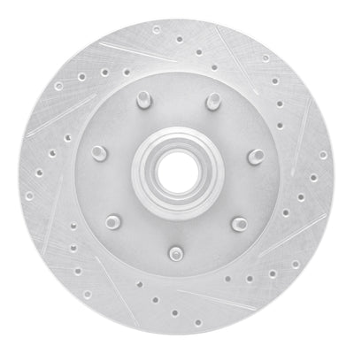 R1 97-04 Ford F-150 RWD Front Right Drilled & Slotted Silver Brake Rotor