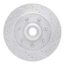 R1 97-04 Ford F-150 RWD Front Right Drilled & Slotted Silver Brake Rotor
