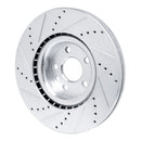 R1 16-19 Land Rover Range Rover Evoque Front & Rear Drilled & Slotted Silver Brake Rotor Set