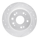 R1 02-04 Honda CR-V Rear Left Drilled & Slotted Silver Brake Rotor
