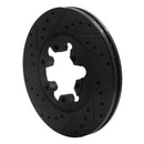R1 04-08 Chevrolet Colorado Front Left Drilled & Slotted Black Brake Rotor
