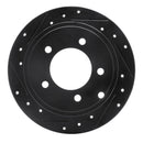 R1 07-17 Chrysler 200 Rear Left Drilled & Slotted Black Brake Rotor