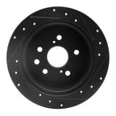 R1 06-15 Lexus IS250 Front & Rear Drilled & Slotted Black Brake Rotor Set