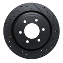 R1 2021-2025 Ford F-150 RWD Rear Right Drilled & Slotted Black Brake Rotor