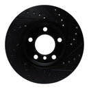 R1 11-16 Mini Cooper Paceman Front Left Drilled & Slotted Black Brake Rotor
