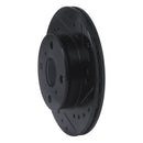 R1 88-92 Geo Prizm Front Right Drilled & Slotted Black Brake Rotor