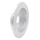R1 03-11 Lincoln Town Car Rear Left Drilled & Slotted Silver Brake Rotor