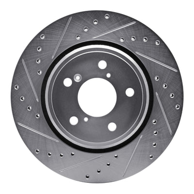 R1 15-25 Acura MDX Front Left Drilled & Slotted Silver Brake Rotor