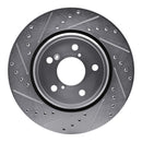 R1 15-25 Acura MDX Front Drilled & Slotted Silver Brake Rotor Set
