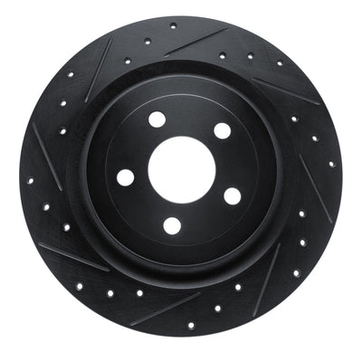 R1 21-25 Ford Mustang Mach-E Rear Left Drilled & Slotted Black Brake Rotor