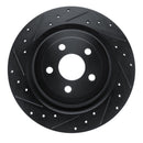R1 21-25 Ford Mustang Mach-E Rear Left Drilled & Slotted Black Brake Rotor