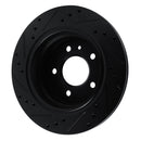 R1 88-94 BMW 750IL Rear Right Drilled & Slotted Black Brake Rotor