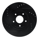 R1 07-15 Nissan Rogue Front Right Drilled & Slotted Black Brake Rotor