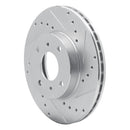 R1 93-06 Infiniti G20 Front Right Drilled & Slotted Silver Brake Rotor