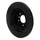 R1 08-13 BMW 135I Rear Left Drilled & Slotted Black Brake Rotor