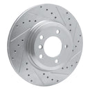 R1 01-08 BMW 330CI Front Right Drilled & Slotted Silver Brake Rotor