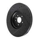R1 16-24 Jaguar XF Front Right Drilled & Slotted Black Brake Rotor